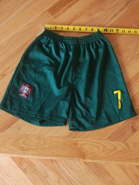 Green Kid's Ronaldo Soccer ⚽ Shorts with Number 7